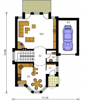 Mirror image | Floor plan of ground floor - PREMIER 95